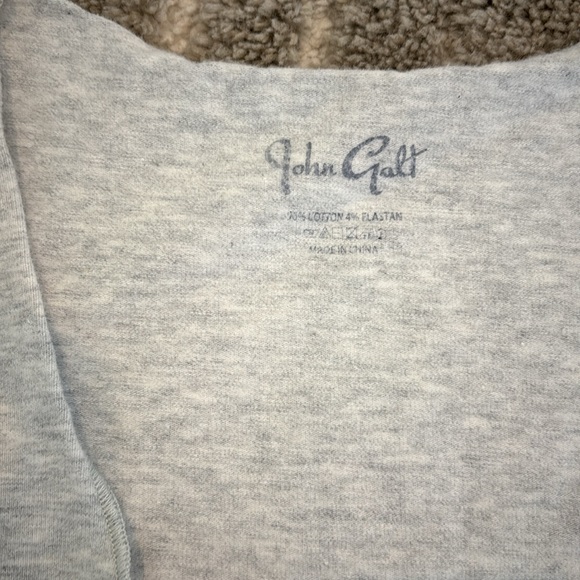 Brandy Melville John Galt Gray V-Neck Ruched Women's Top - Picture 2 of 5